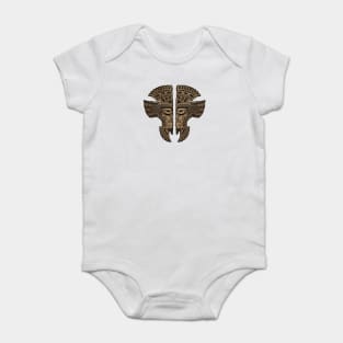 Stone Mayan Twins Mask Illusion Baby Bodysuit